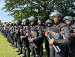 Foto: Gelar apel pasukan pengamanan sidang Hak Angket DPRD Pati. (Portalljateng/Vin) ‎