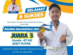 Foto: Mahira Mahardika, Siswa MTsN Blora membawa pulang medali perunggu tingkat regional.(Portalljateng/MTsN Blora)