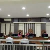 Foto: Suasana persidangan dugaan perkara pidana korupsi pembangunan masjid Agung Karanganyar di pengadilan Tinggi Tipikor Semarang.(Portalljateng/Hds)